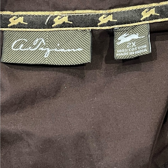 Mens A Tiziano Shirt Size 2 XL Snap Button Down Shirt  100% Cotton Plaid - Picture 6 of 6